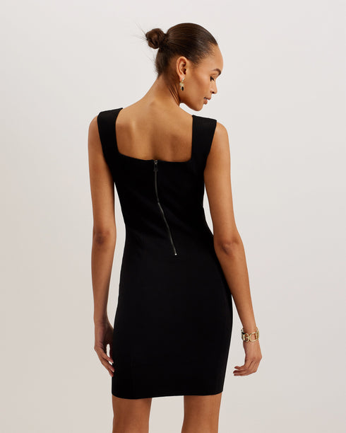 IMOJENN-Dresses-Feel like an absolute showstopper in the IMOJENN mini dress. Thanks to the bodycon fit and ribbed knit material, it will sculpt your shape to create the most flattering silhouette. The sleeveless design adds to the slinky feel, whilst the square neckline brings classic elegance. Keep the rest of the look simple and let your figure do the talking. Sleeveless mini dress Sculpting bodycon fit Ribbed knit Square neckline Wide straps Panelling detail Exposed zip fastening Stephanie is 5'8.5" / 1.